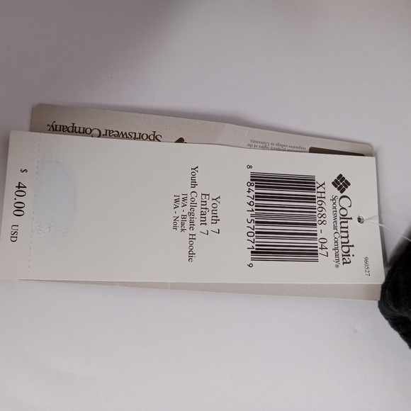 COLUMBIA IOWA HAWKEYES PULLOVER‎ FLEECE TOP W/HOOD SIZE 7 YOUTH NWT - Picture 12 of 15